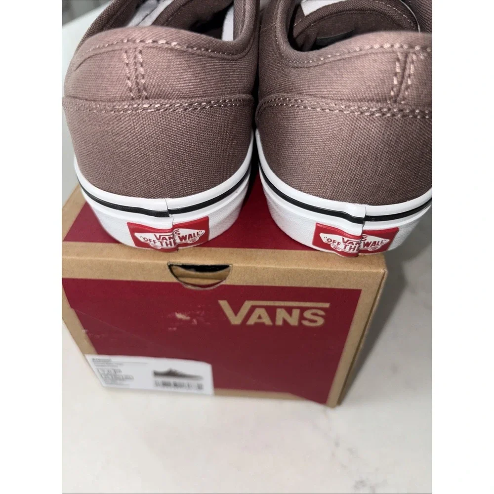 Vans Atwood Deep Taupe Brown Canvas Low Top‎ Boy's 7 Skate Shoes 7Y / 8.5 Womens